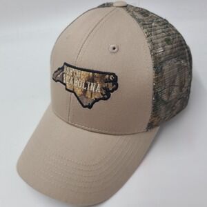North Carolina Hat Snapback Trucker Mesh Captivating Headwear Beige Camo Men